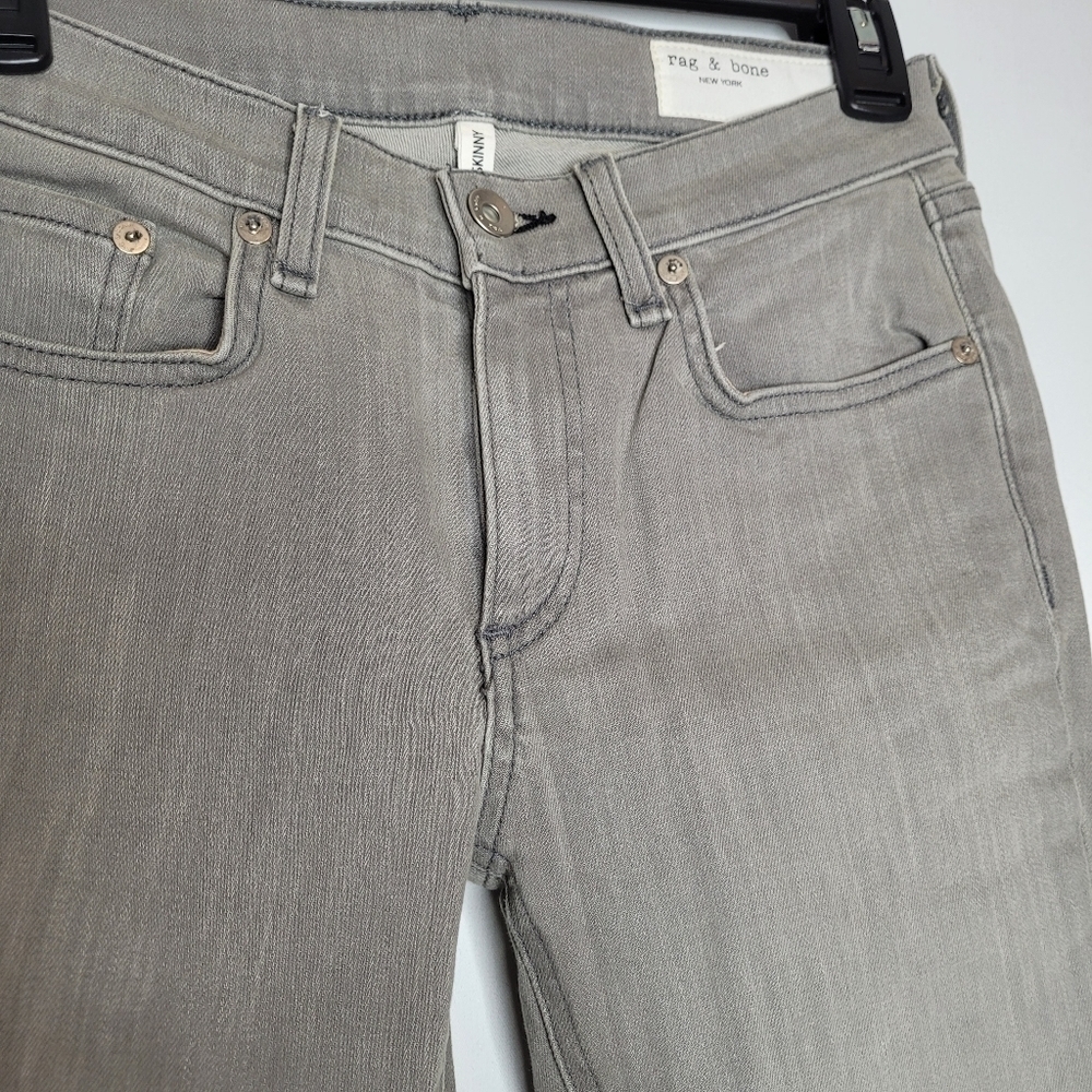 Rag & Bone Gray Raw Hem Ankle Skinny Jeans - Picture 7 of 15